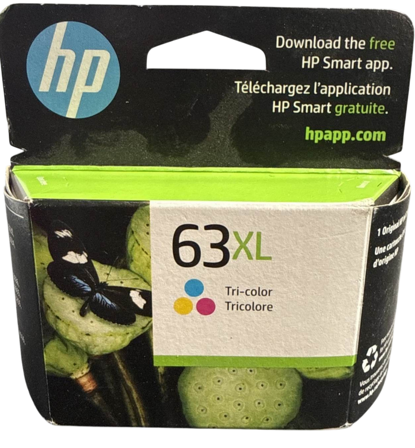 HP 63XL High Yield Tri-color Ink Cartridge (F6U63AN) exp2026-2027