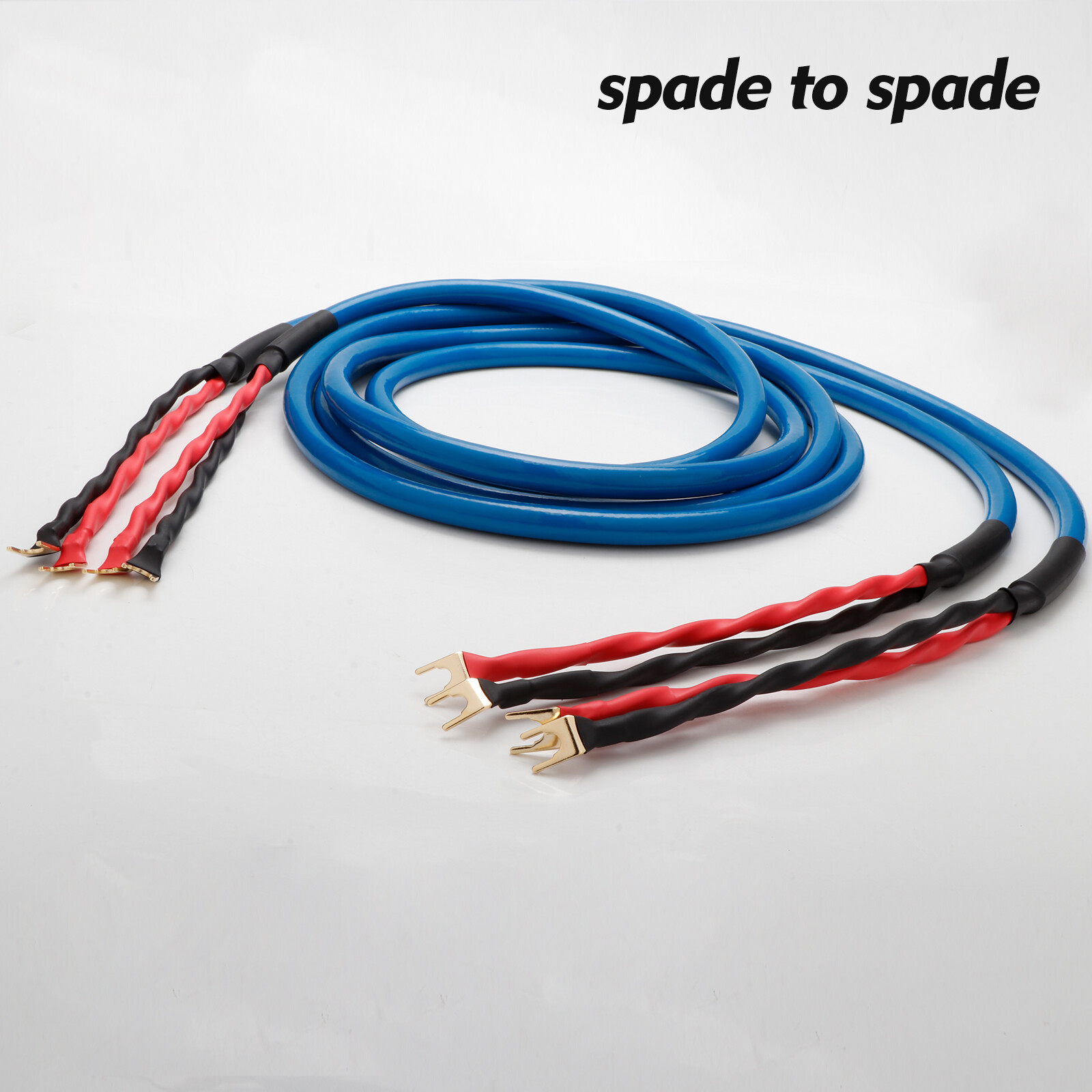 Pair Silver Plated Speaker Cable OCC Copper Loudspeaker Cord with Banana/Y Plug