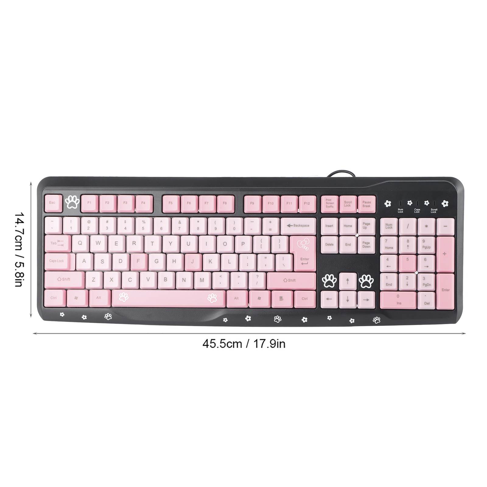 Cute Cartoon USB Keyboard UltraThin Silent Wired For Home Office New