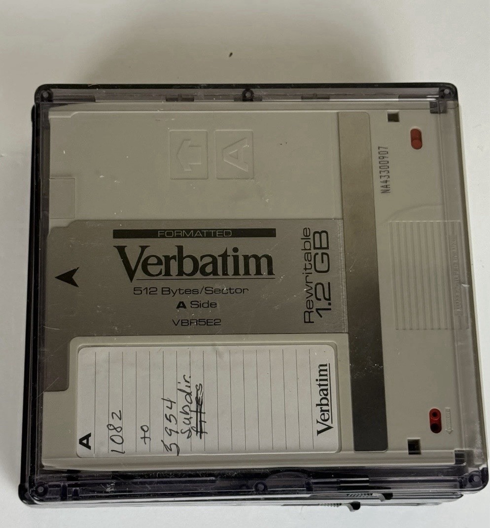Lot Of 3 Verbatim 1.2GB Optical Disk VBR5E2 5.25" rewritable Used
