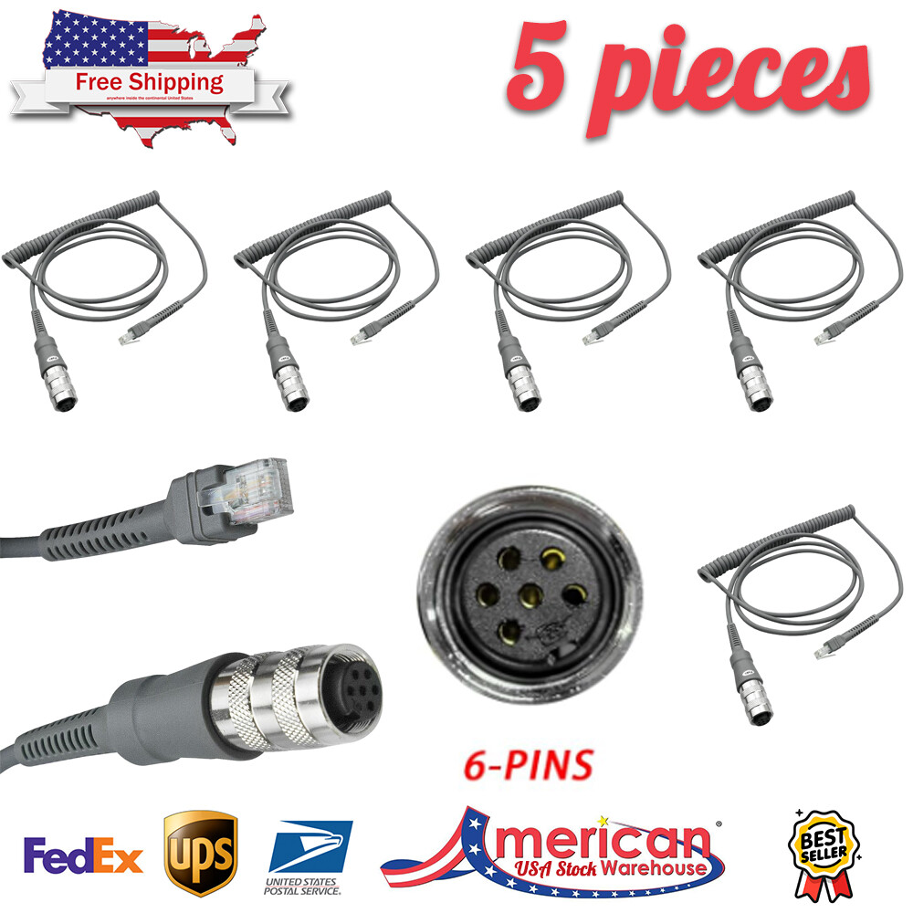 5pcs USB Cable 25-71918-01R for Symbol VC5090 to LS3408 DS3407 DS3408 6Pin,9ft