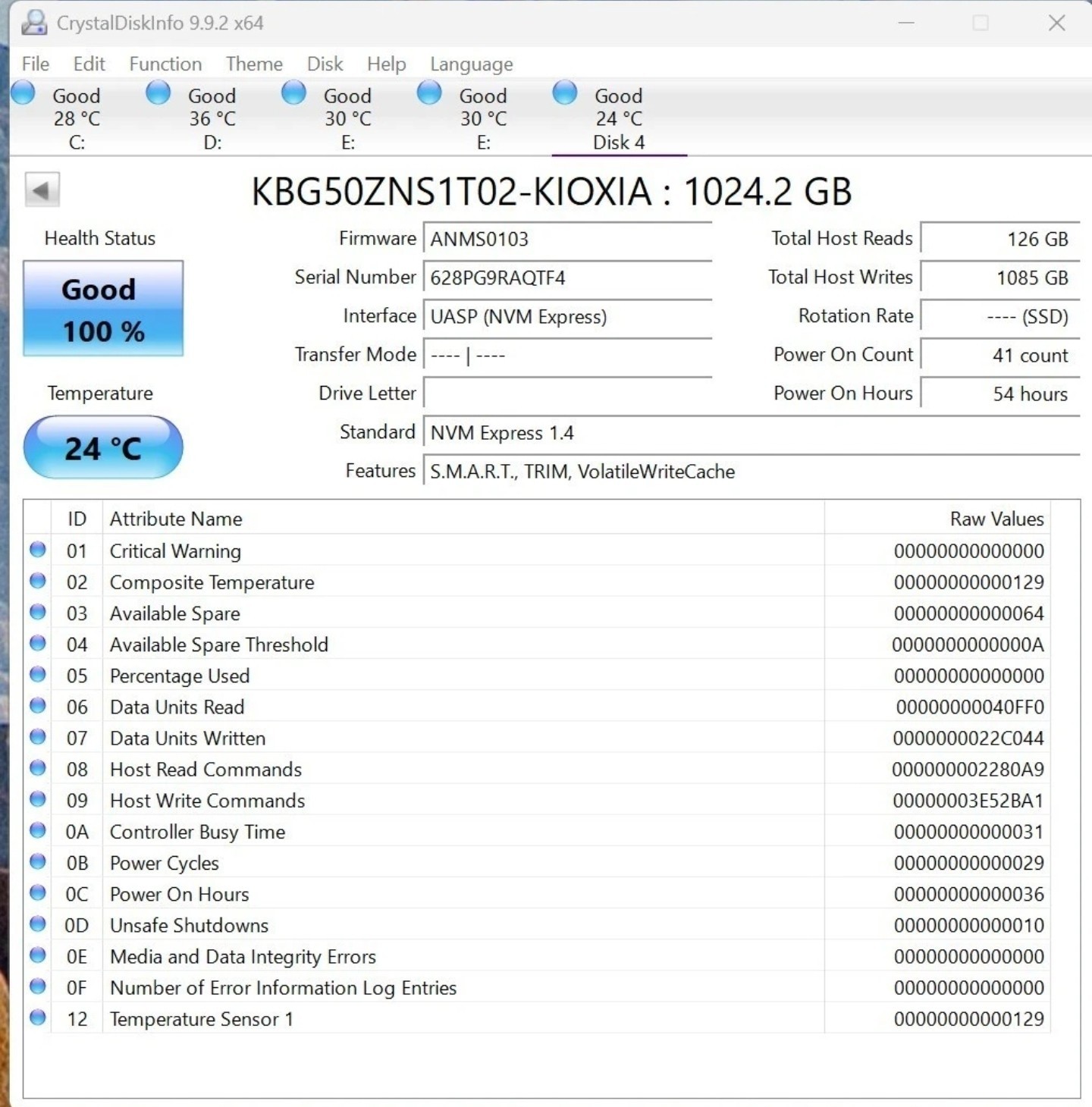 Microsoft 1TB NVMe SSD Solid State Drive from a Surface Laptop