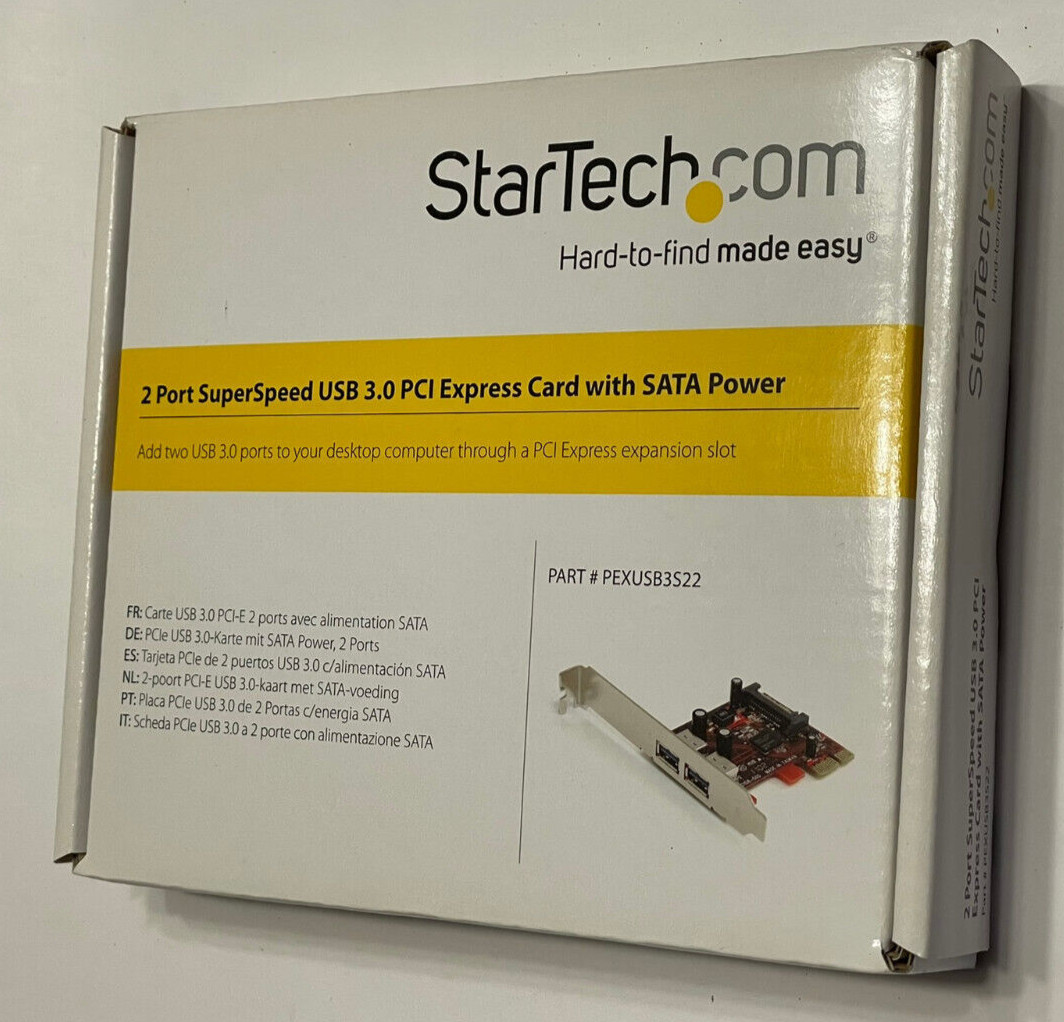StarTech 2 Port SuperSpeed USB 3.0 PCI Express Card w/ SATA Power (PEXUSB3S22)
