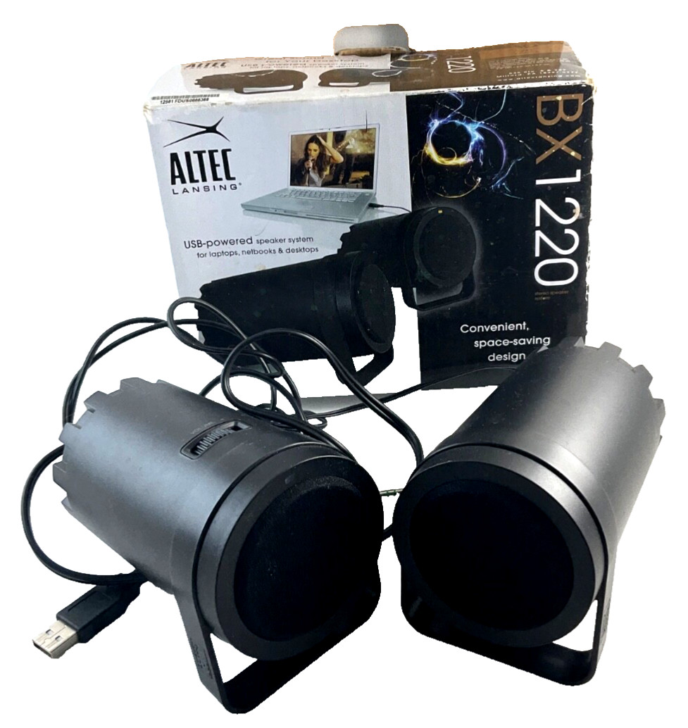 Altec Lansing BX1220 USB Powered Desktop Laptop Speaker System Set W/ Box Manual