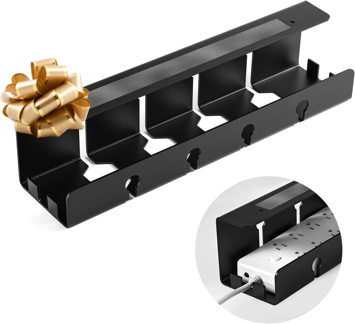 Under Desk Cable Management Tray, Heavy Duty No Drill Steel Cord Organizer