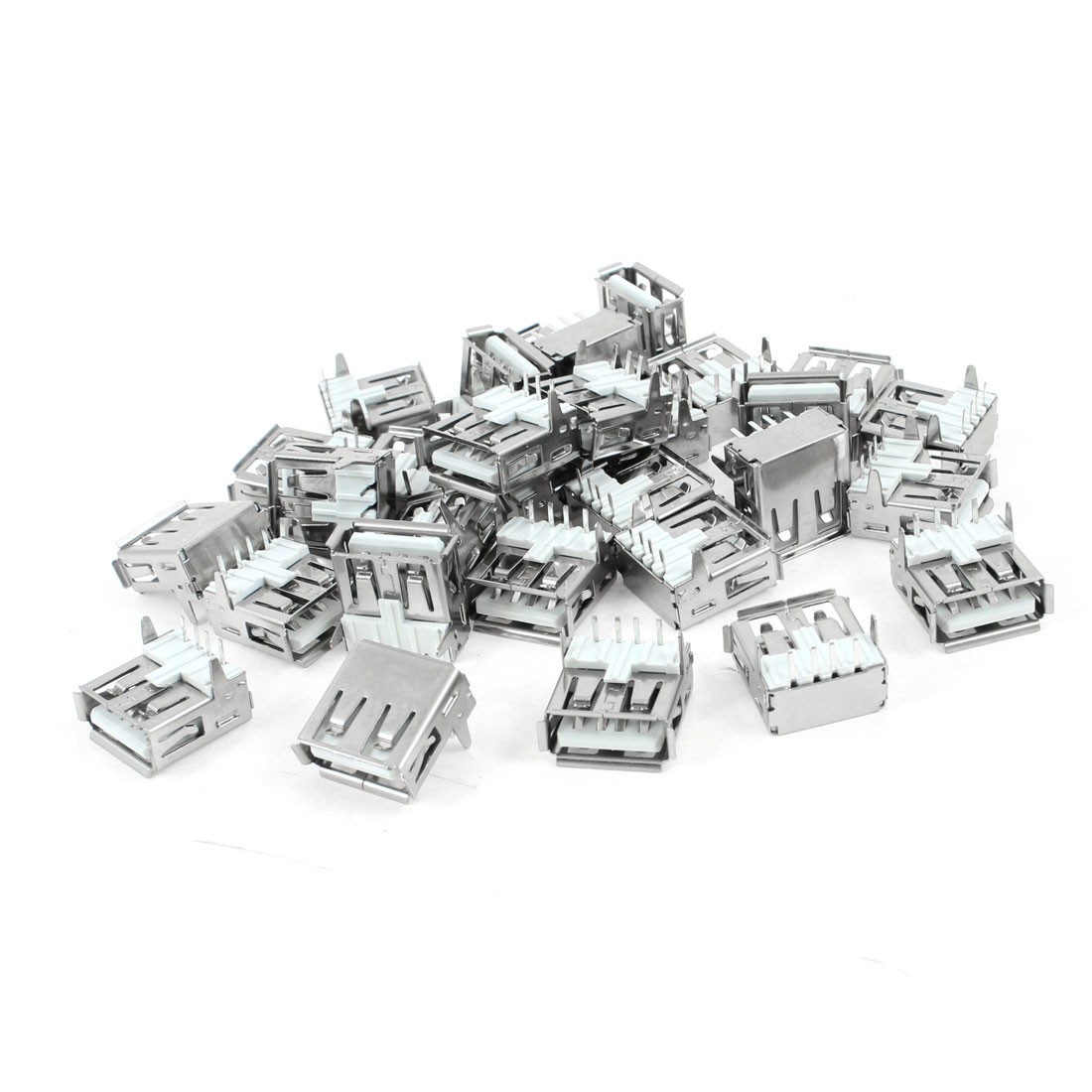 30 Pcs Shielded USB 2.0 Type A 90 Degree 4-Pin DIP Female Jack Socket