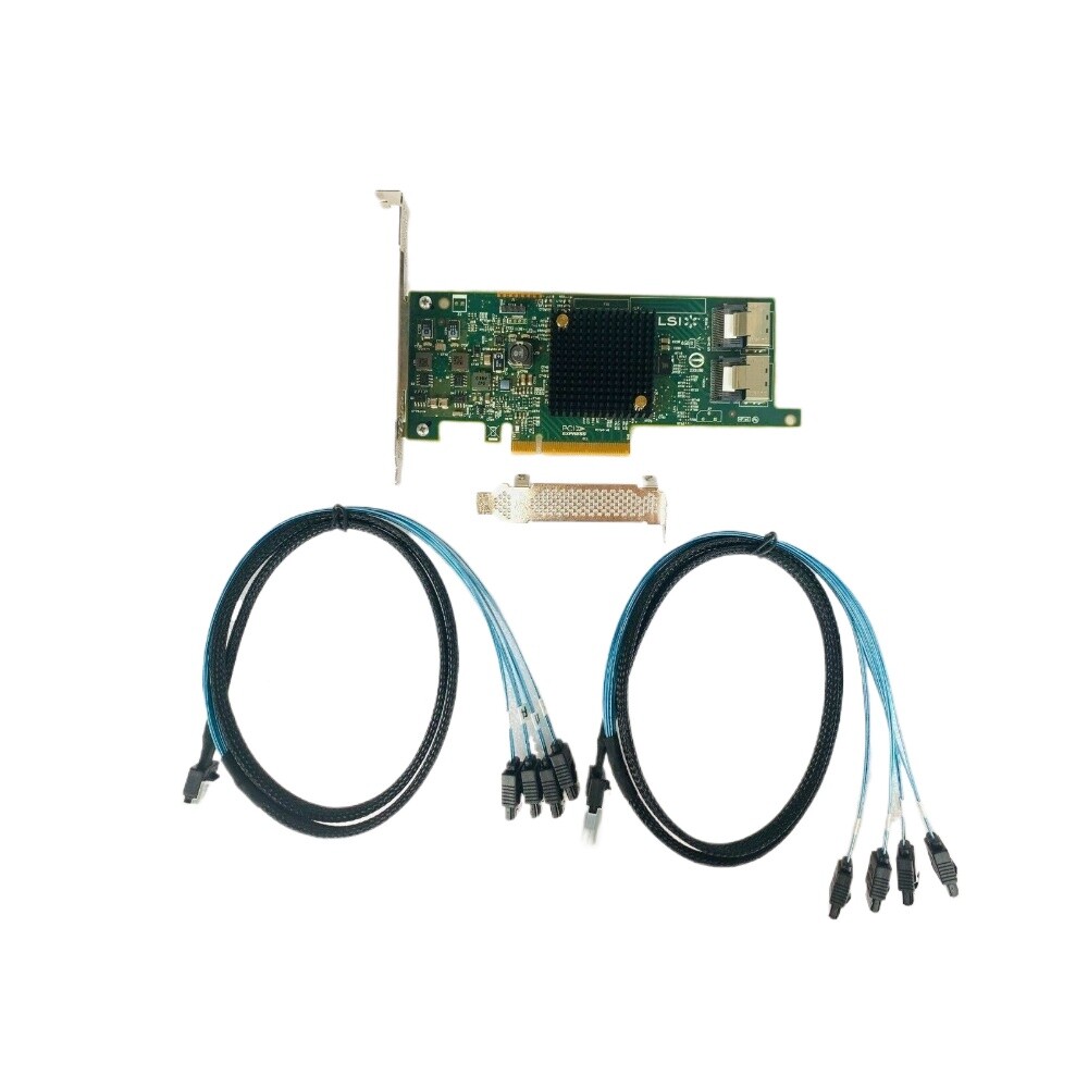 LSI 9207-8i  6Gbs SAS HBA P20 IT Mode For ZFS FreeNAS unRAID +2* 8087 SATA Cable