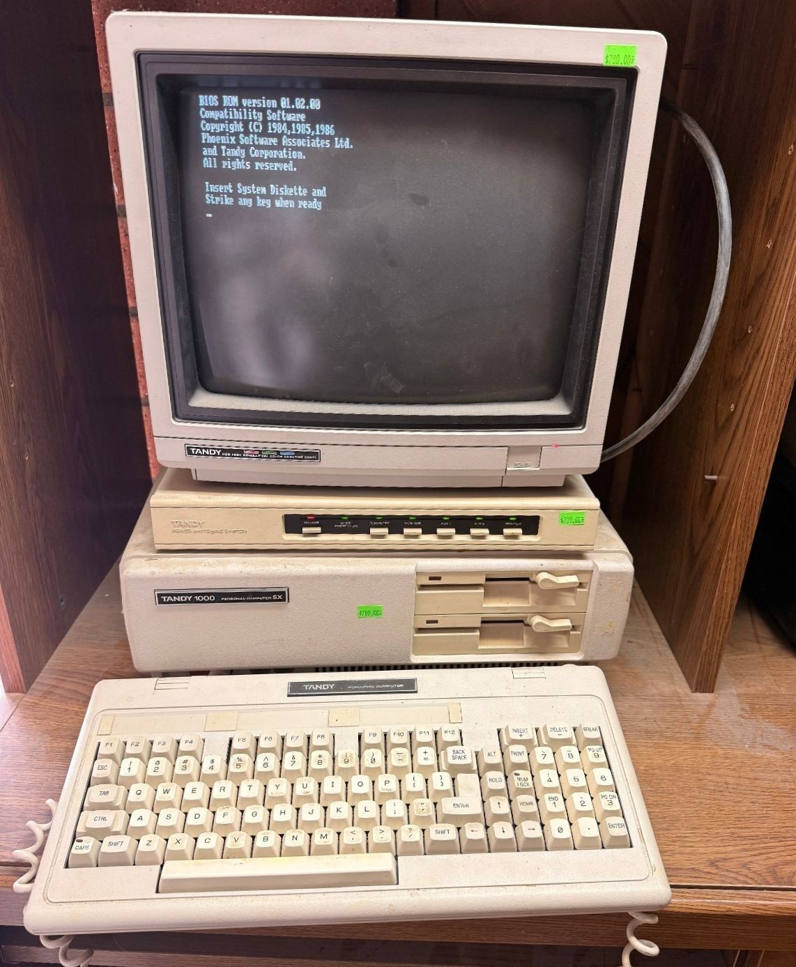 Tandy 1000 SX 25-1051B Vintage Computer CM-11 Monitor DMP-130 Printer Keyboard