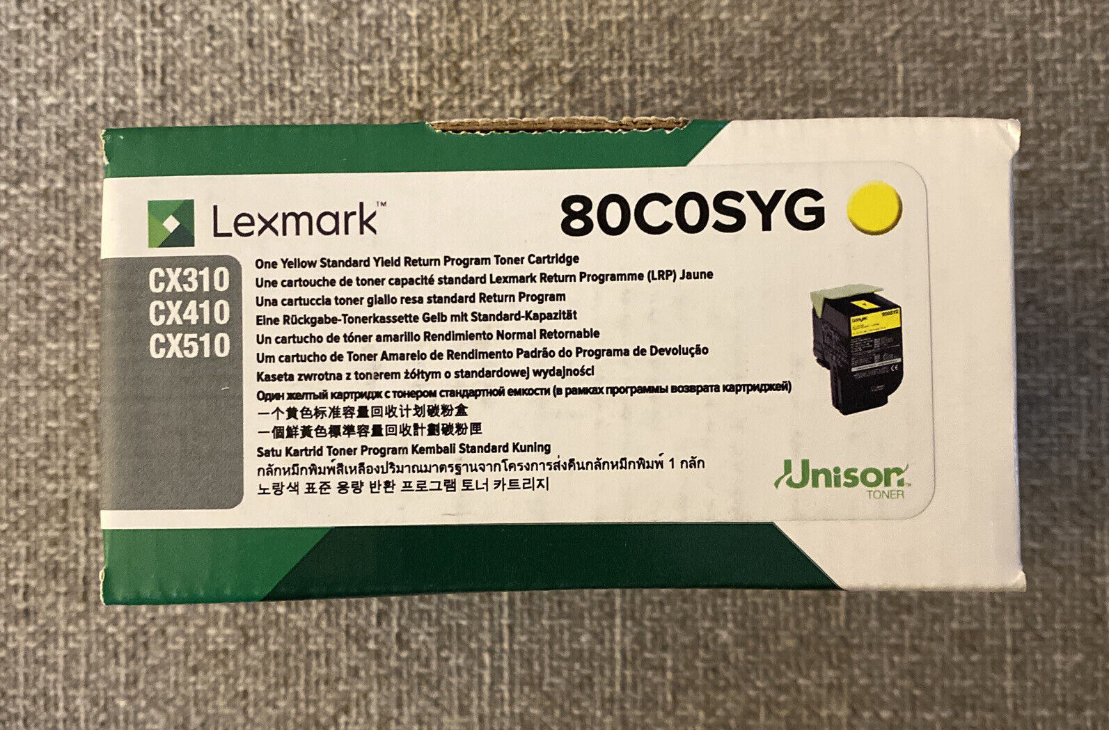 NEW Lexmark 80C0SYG Yellow Return Program Toner Cartridge for CX310/CX410/CX510
