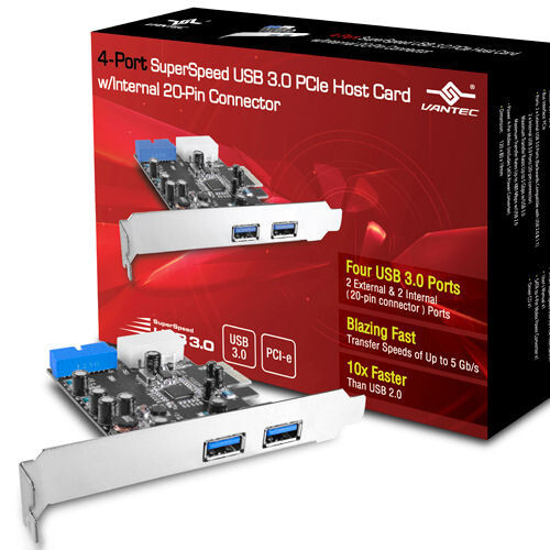 Vantec UGT-PC345 4-Port SuperSpeed USB 3.0 PCI Express Host Card