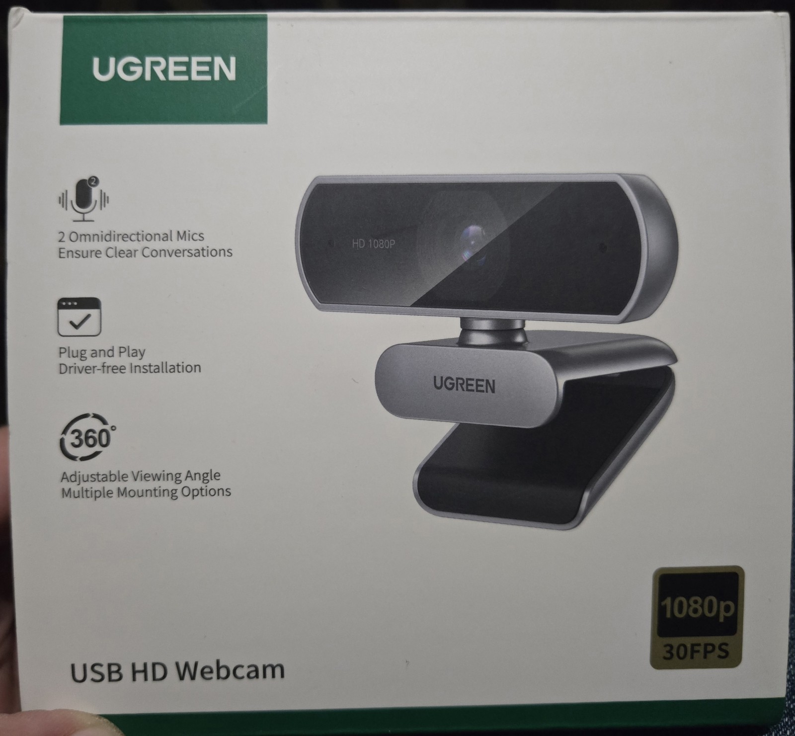 UGREEN USB Webcam 1080P HD 2K Dual Microphones For Laptop PC Youtube Zoom Video