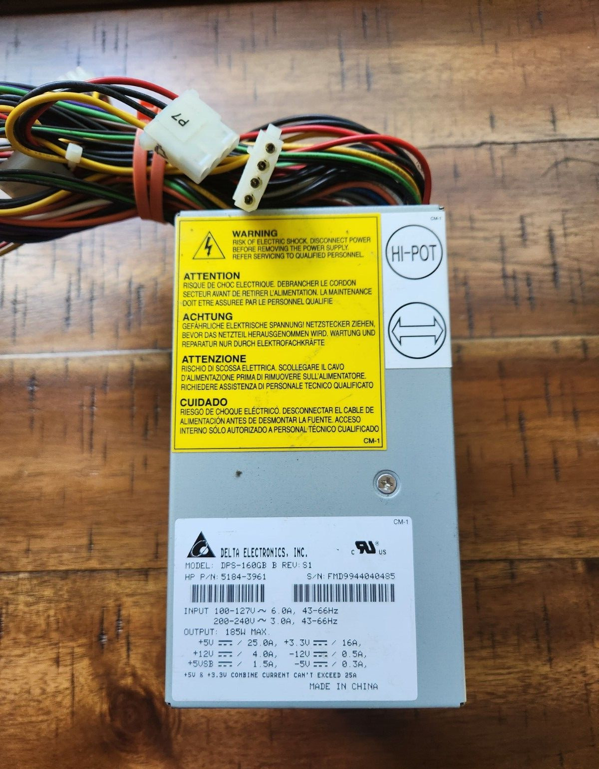 Vintage Delta Electronics Power Supply -160 WATT ATX - 20Pin -Model: DPS-160GB B