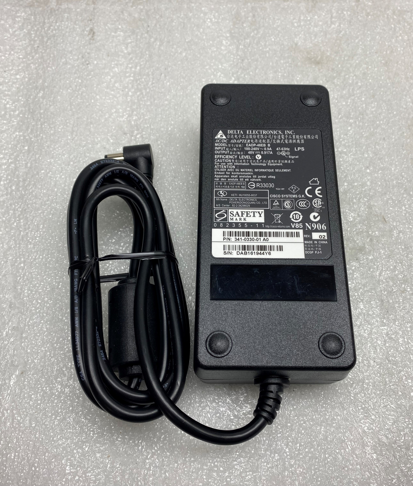 Delta Electronics 48V for Cisco Unified IP Phone EADP-48EB B 341-0330-01