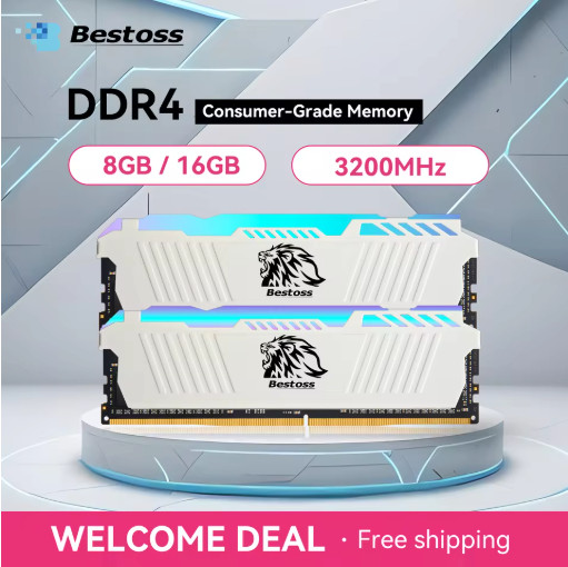 Bestoss DDR4 RGB RAM 8GB 16GB 32GB 3200MHz Desktop Memory U DIMM XMP 2.0 AMD