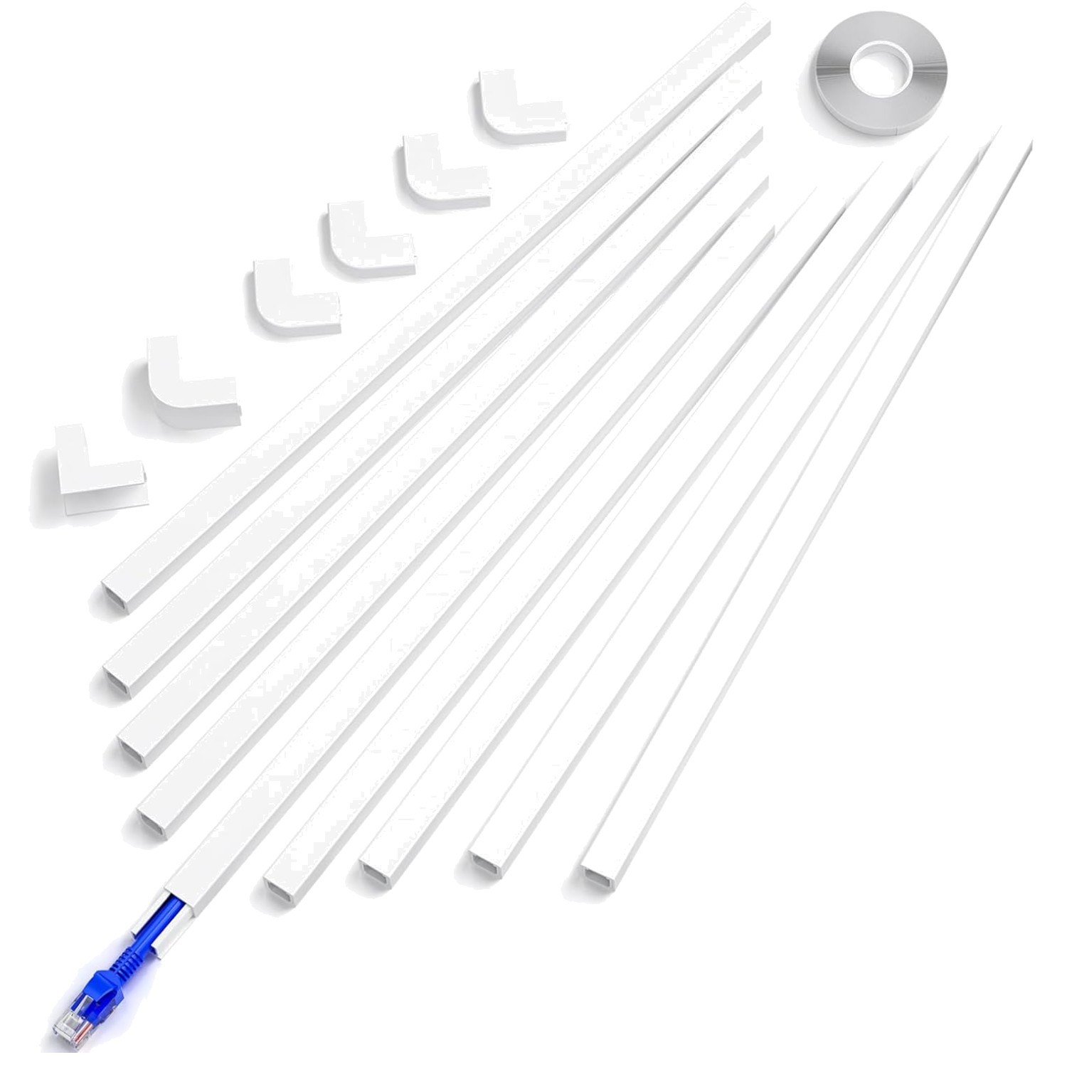 Single Cord Cable Hider Kit 142in, White