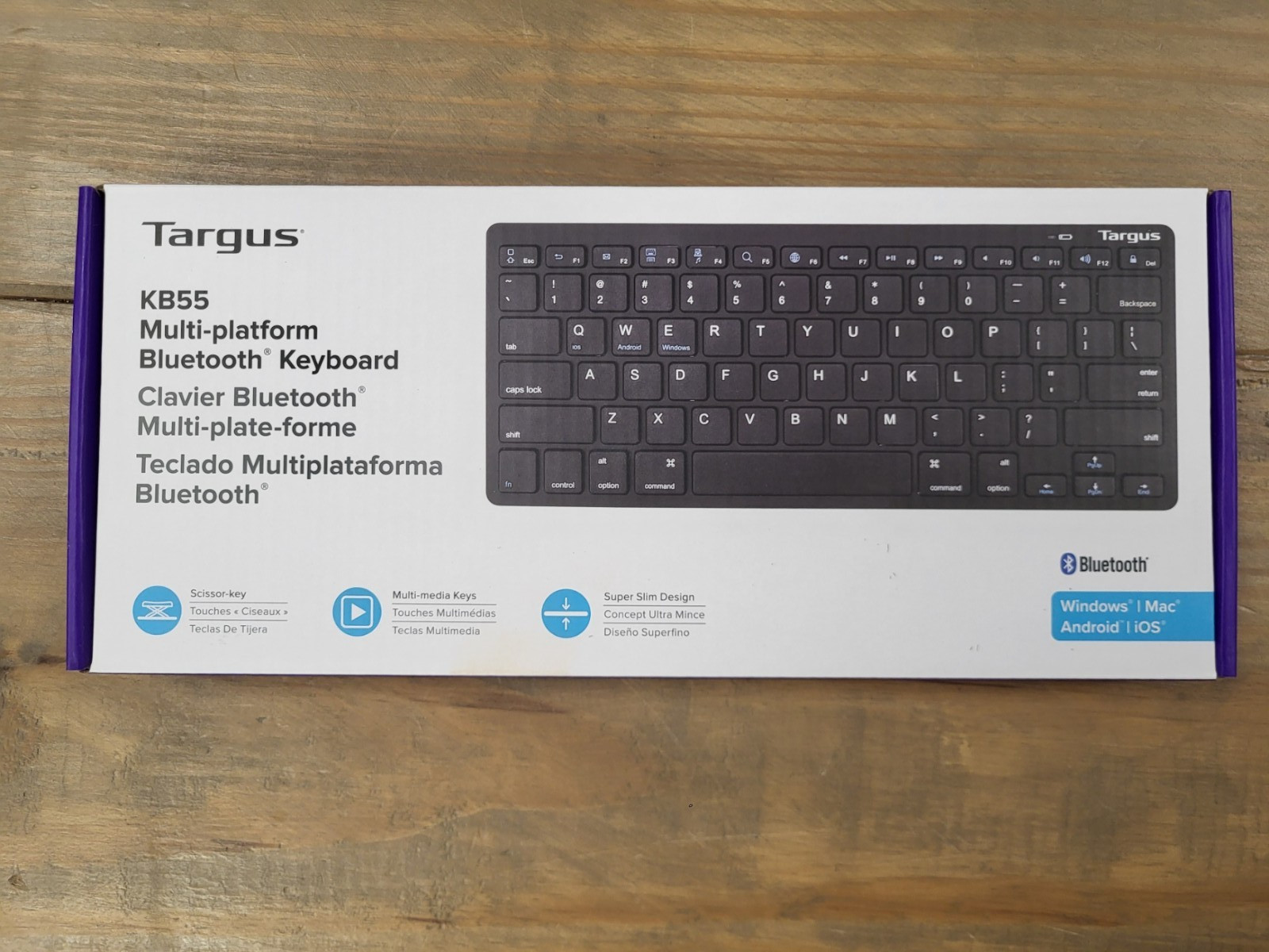 8x - NEW Targus Multi-Platform Bluetooth Keyboard Slim Compact Design KB55