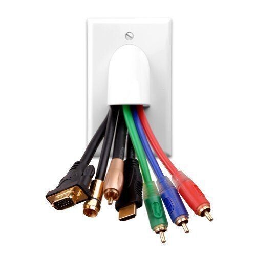 Vanco 120614X Custom Two-Piece Bulk Cable Wall Plate and single gang bracket