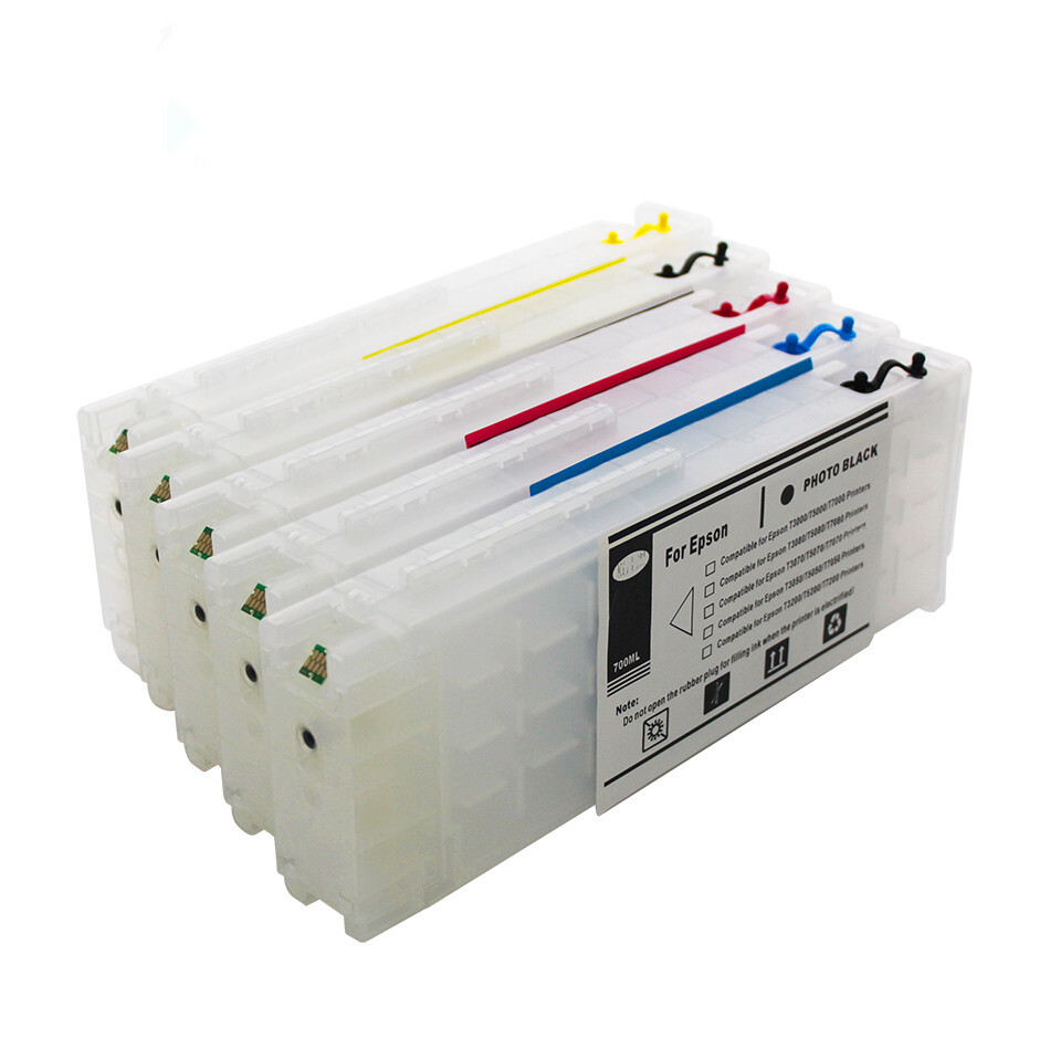 5PC 700ml empty refillable ink cartridge for Epson SC T3000 T5000 T7000 printer