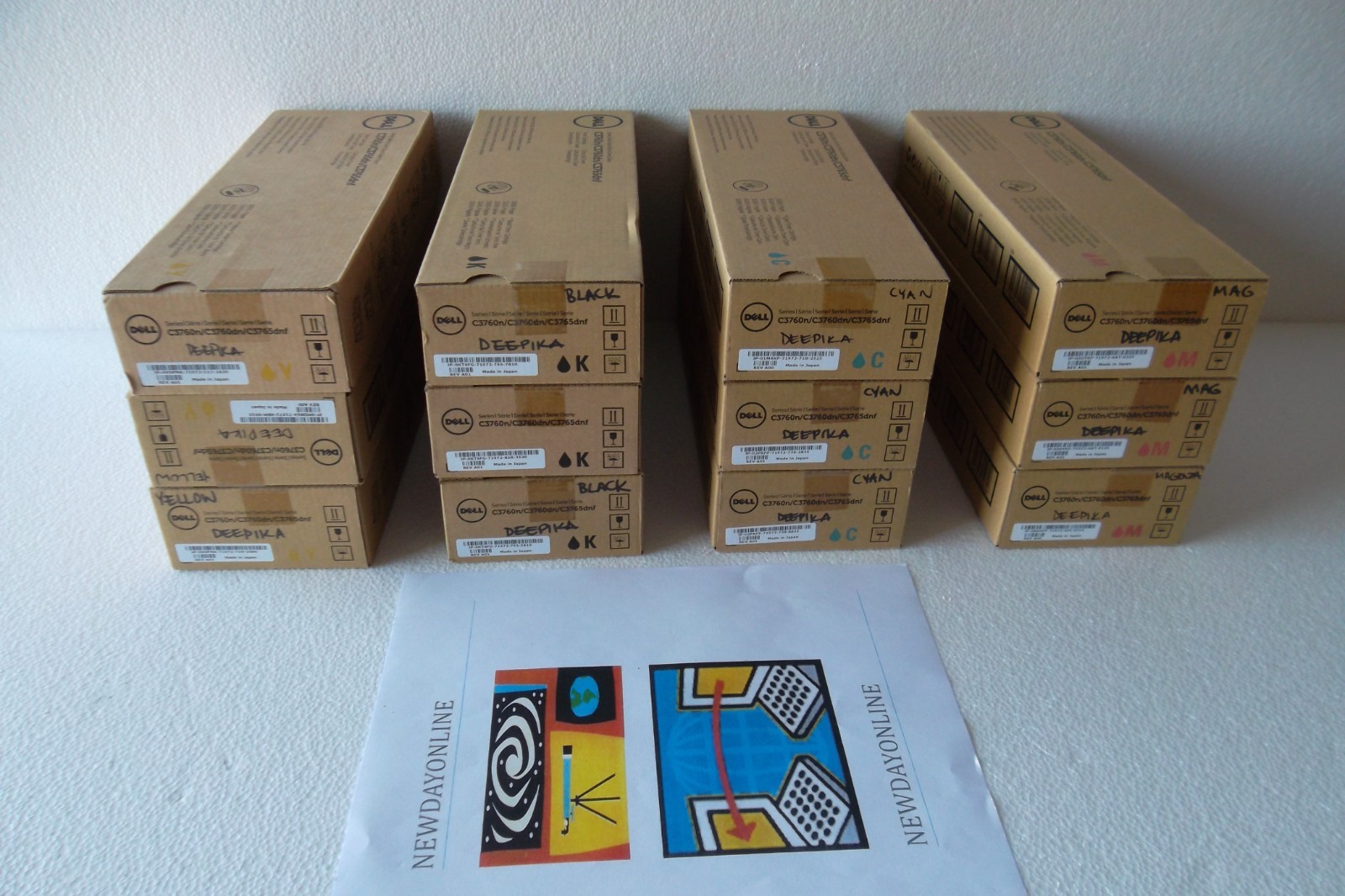 LOT-12 Dell C3760n C3760dnf C3765dnf Toner KT6FG 2PRFP 2GYKF V0PNK 1M4KP XKGFP