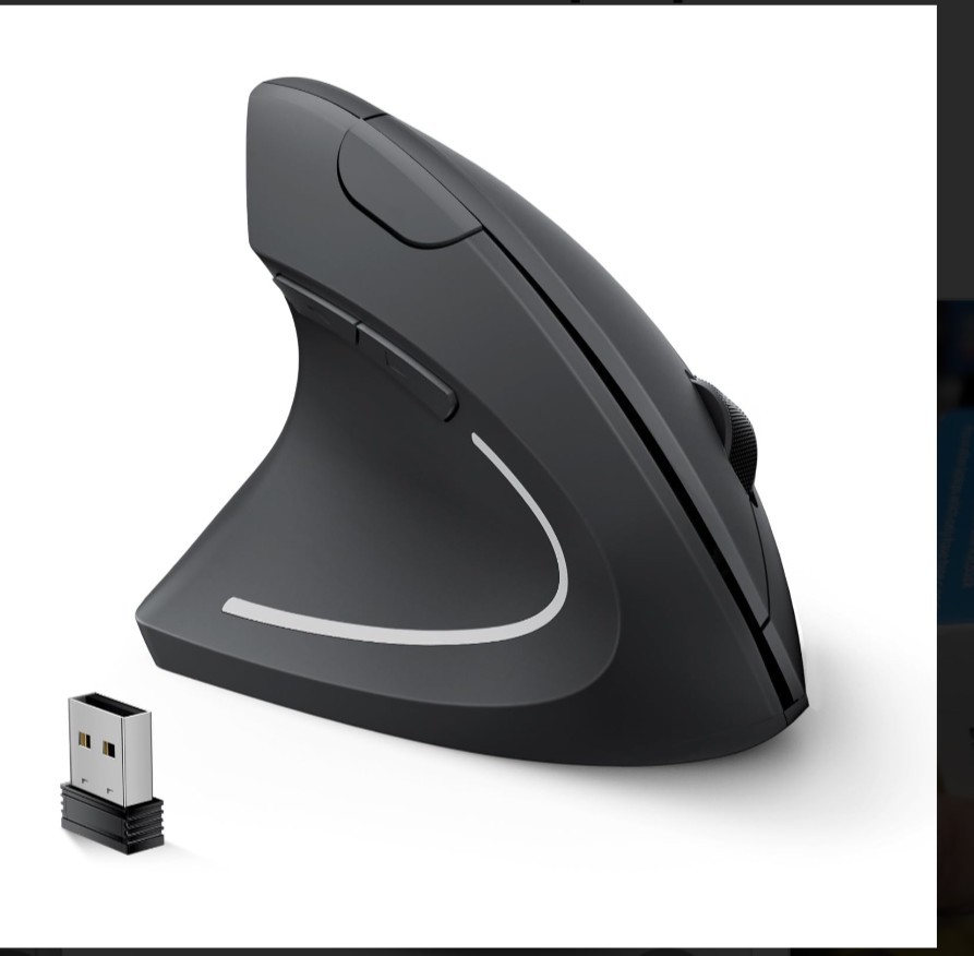 Left-Handed , Rechargeable 2.4G Wireless Ergonomic Vertical Mice with USB Rec...