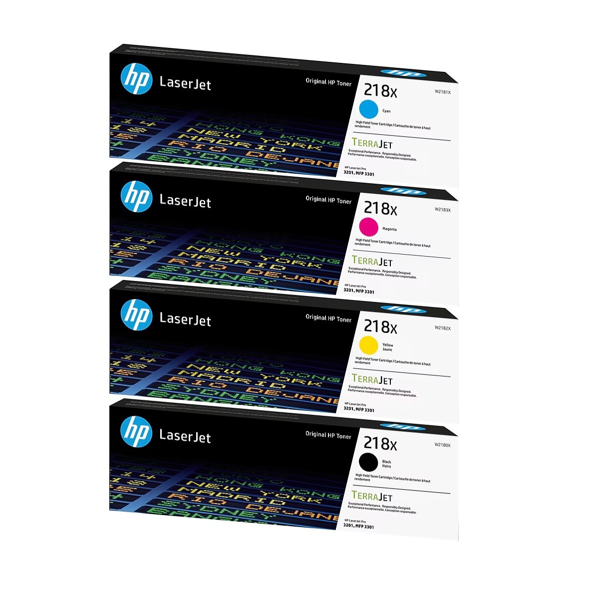 HP 218X Black/Cyan/Magenta/Yellow High Yield Toner Cartridge, Pack Of 4