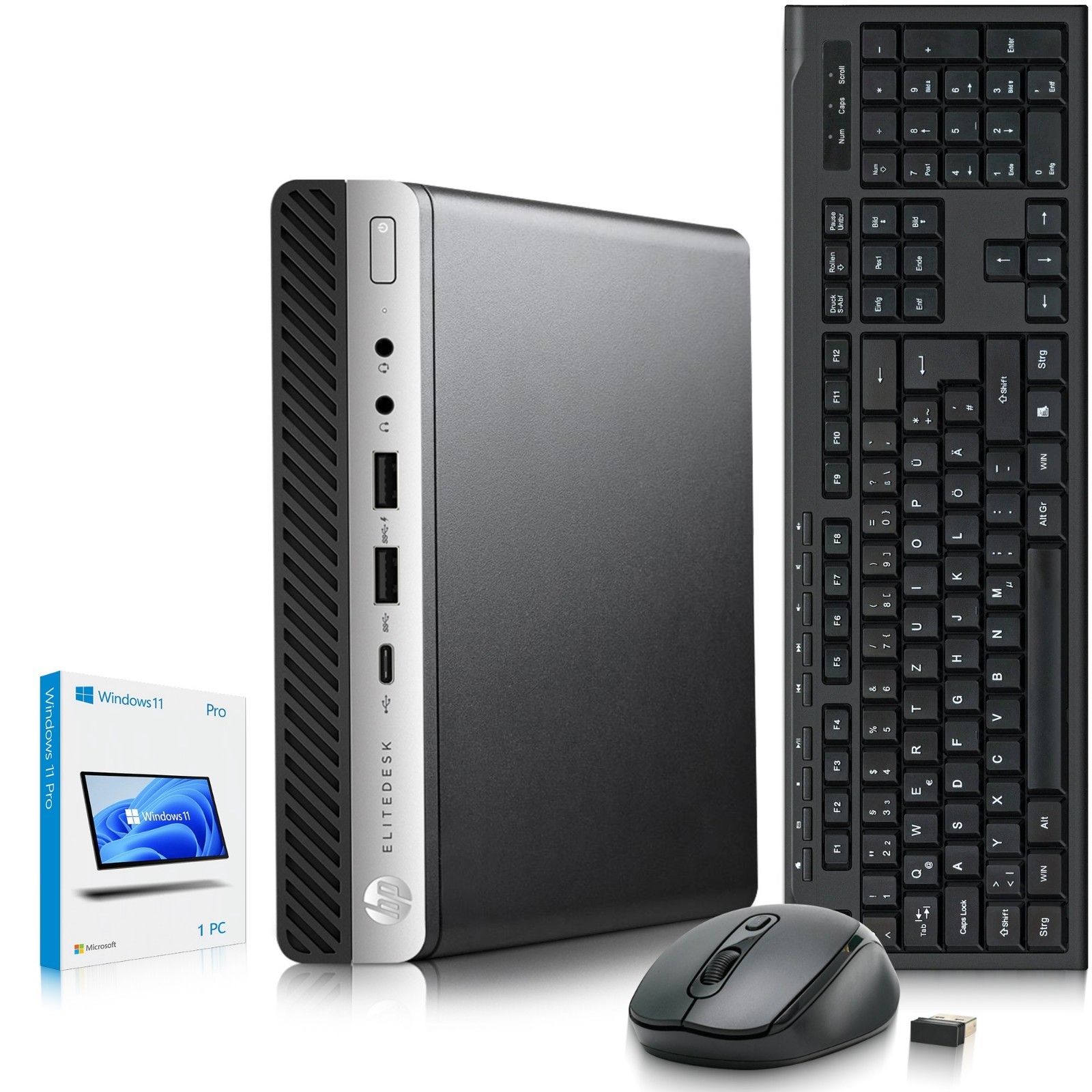 HP 800 G3 Mini PC intel i7-7th 8GB RAM 256GB SSD Wireless-K&M WiFi Window 11 Pro