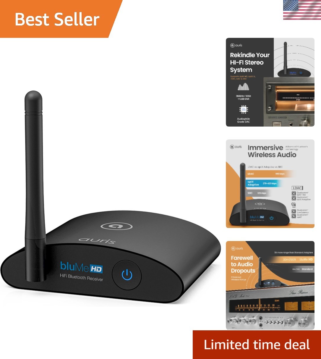 Versatile Bluetooth 5.3 Music Receiver - Stream Quality Audio from Any Device
