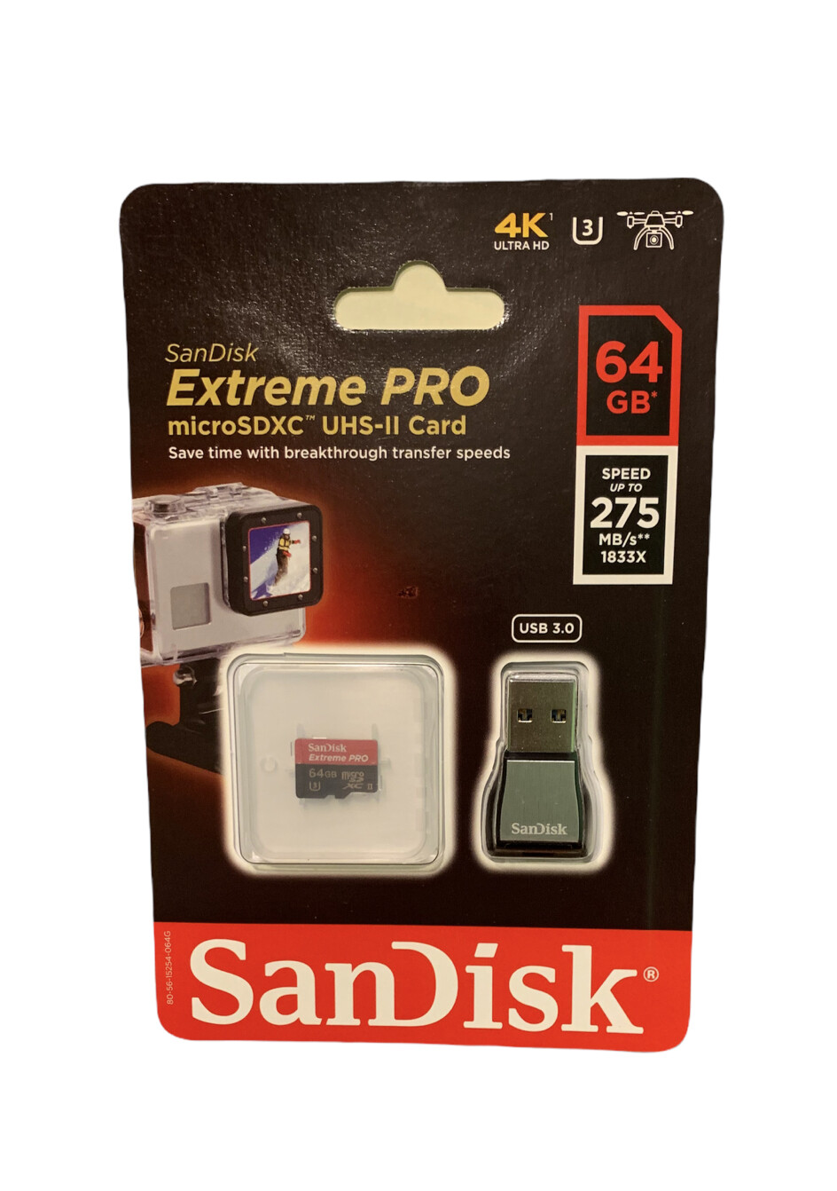 SanDisk Extreme Pro 64GB MicroSDXC UHS-II card