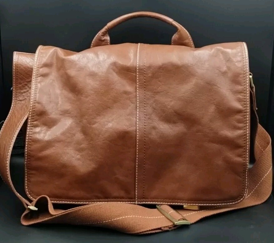 APC AMERICAN LEATHER Messenger Laptop Brown Crossbody Bag 17"x11"x5"