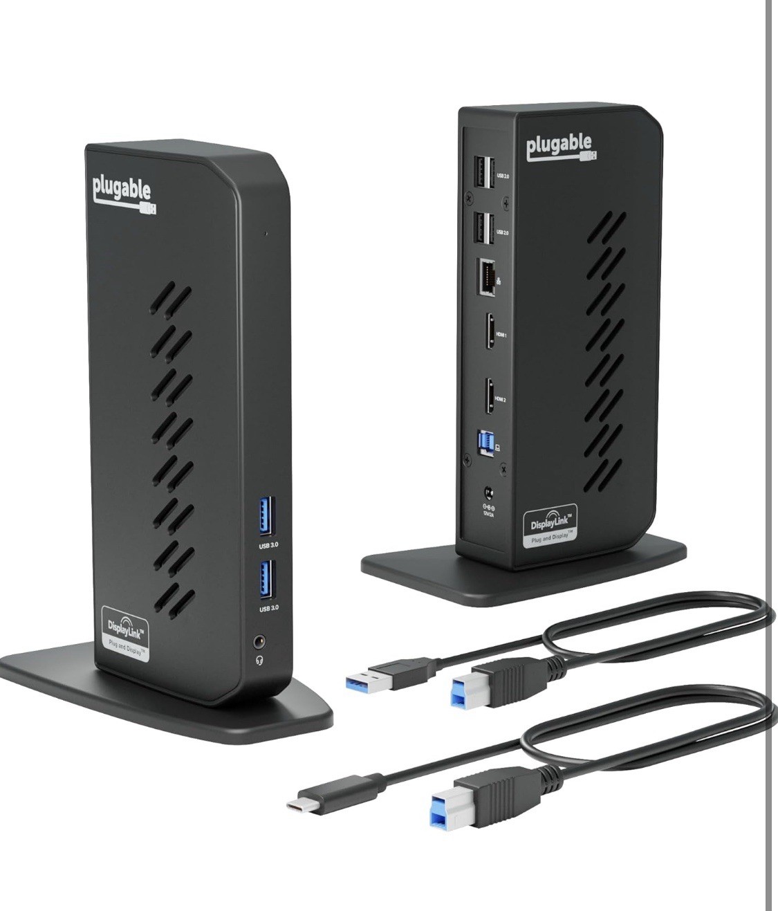 Plugable Dual 1080p HDMI Universal Docking Station for USB-C & USB 3.0 Laptop, 1