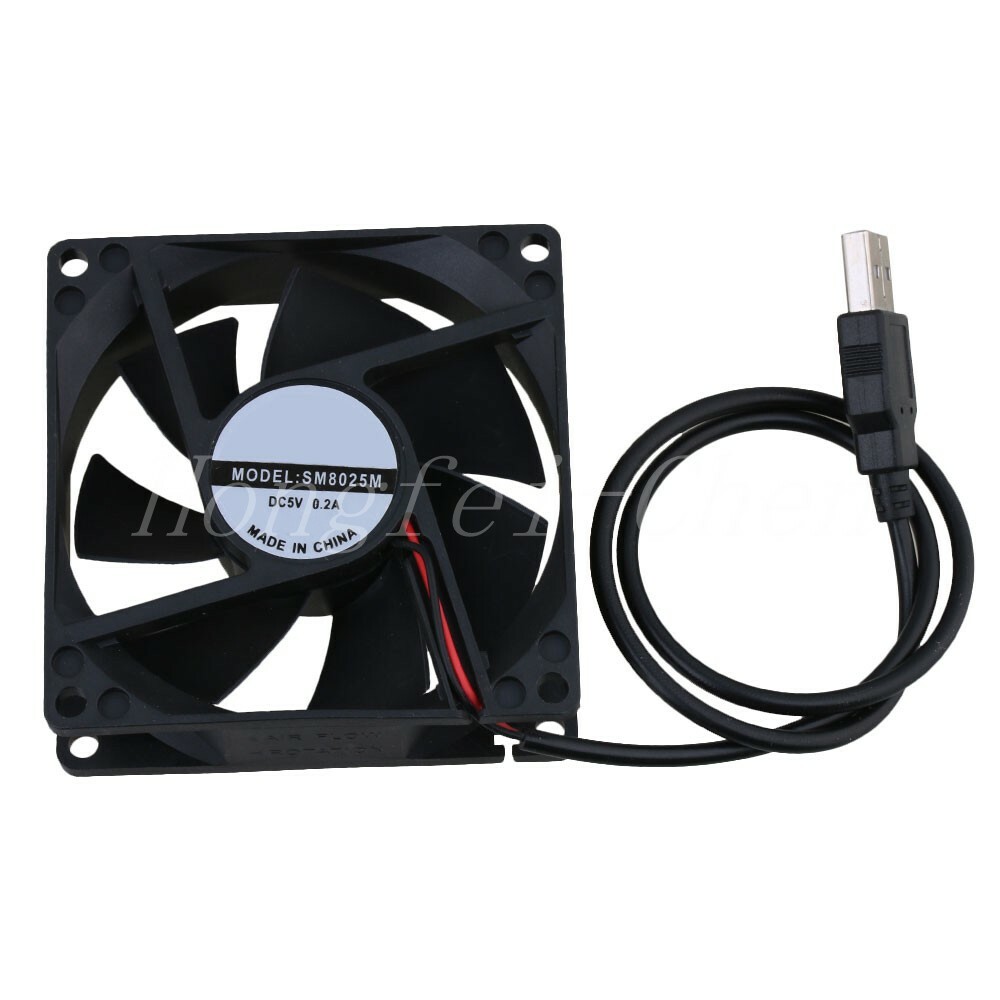5V 80mm Black Plastic Computer Case Cooling Fan Quiet USB Connect