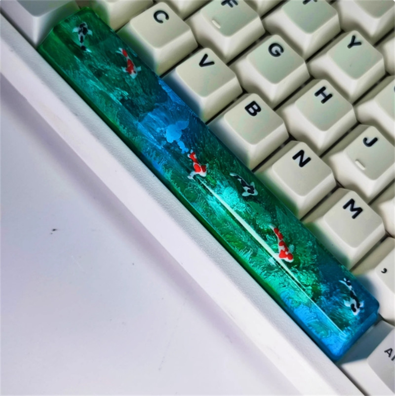 Hand Made Koi Fish Resin Key Cap 6.25U Spacebar 1pc for Mechanical Keyboard 