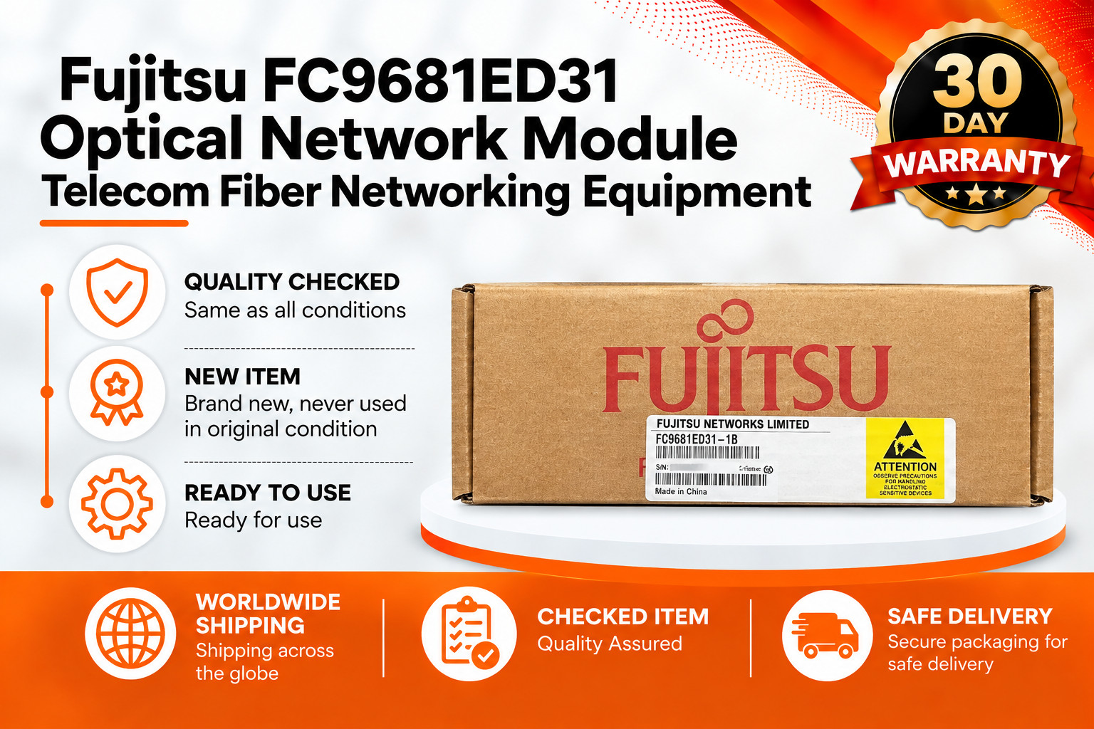 Fujitsu FC9681ED31 Optical Network Module Telecom Fiber Networking Equipment