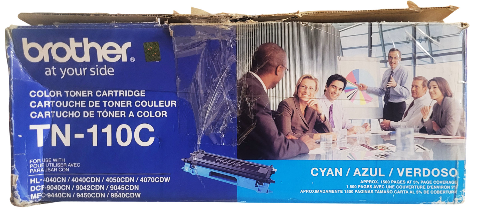 Brother TN-110C TN110C Cyan Toner Cartridge New Sealed With Open Deformed Box