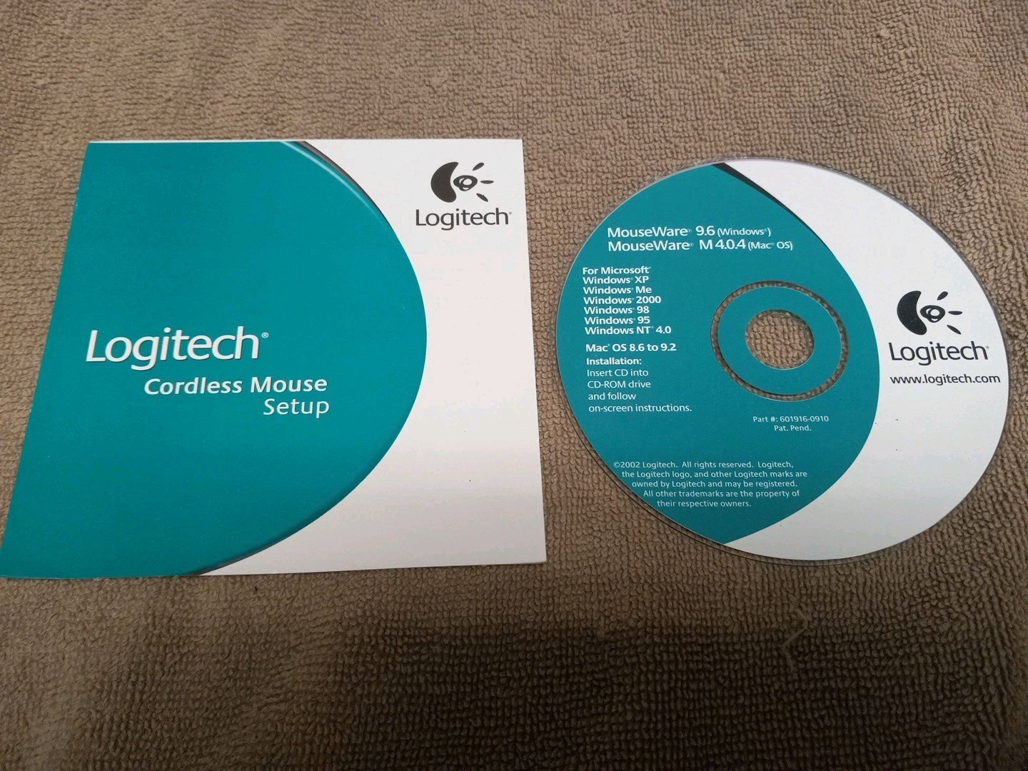 LOGITECH  MOUSEWARE 9.6 (WINDOWS) M 4.0.4 (MAC OS)  2002  CD-ROM M 4.0.4