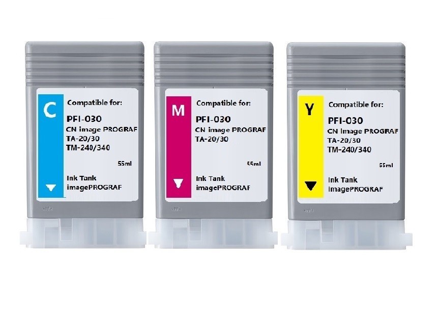 3 PK PFI-030 CMY Color Ink Cartridge fit Canon  ImagePROGRAF TA-20 TA-30