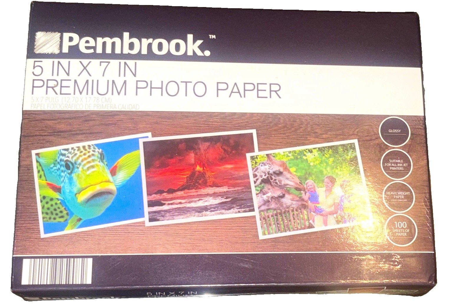 Pembrook Premium 5x7 Glossy Inkjet Photo Paper Heavy Weight 100 Sheets 53233