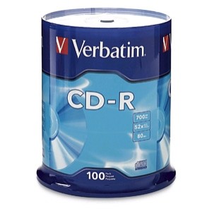 Verbatim 94554 700MB 52x CD-R Disc - Pack of 100