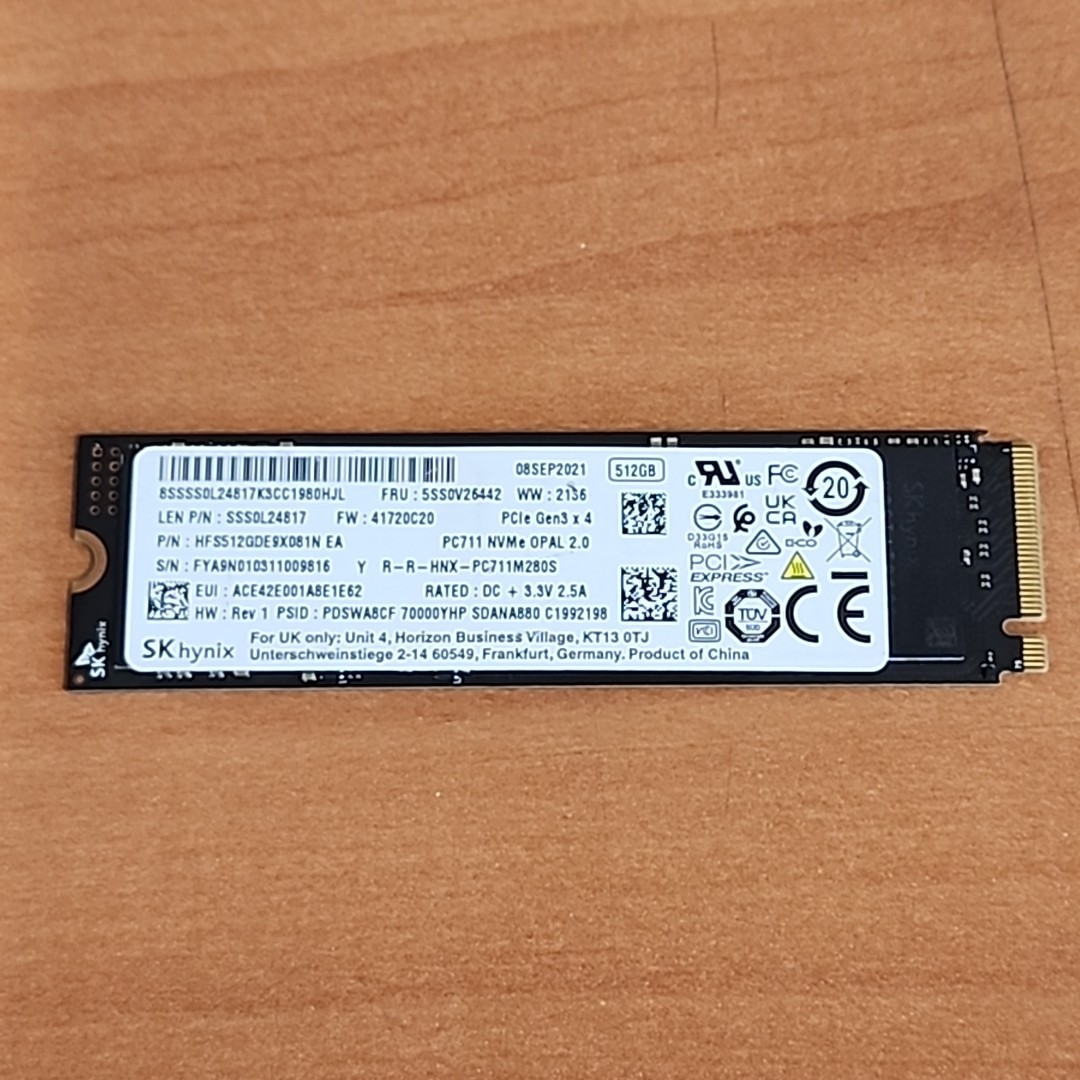 512GB SK Hynix PC711 NVMe PCIE 3.0 x4 M.2 SSD 2280 SSS0L24817