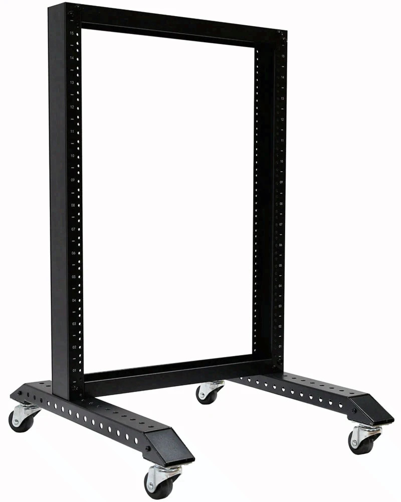 Raising Electronics 15U 19" 2-Post Movable Open Frame Server Rack 350LB