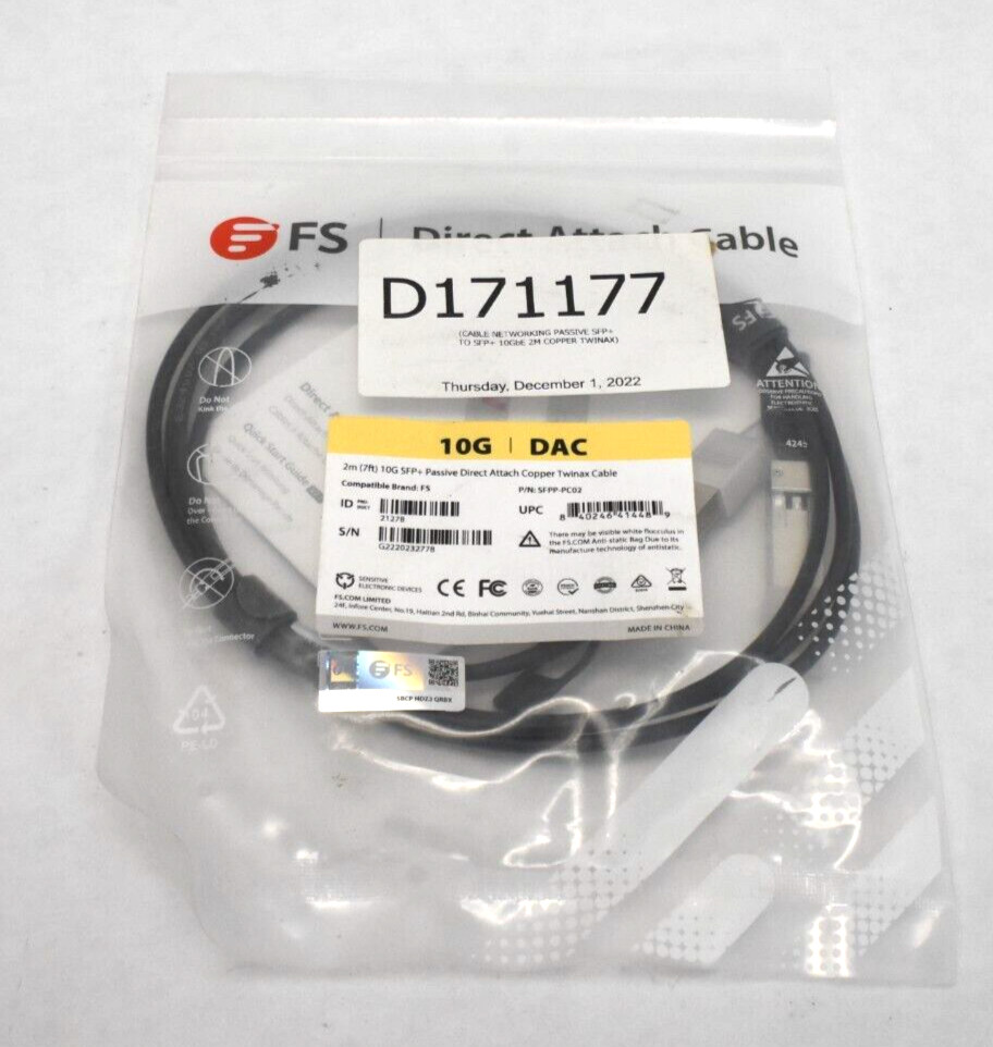 Direct Attach Cable Passize Direct Attach Copper Twinax Cable 10G DAC 2m 7ft