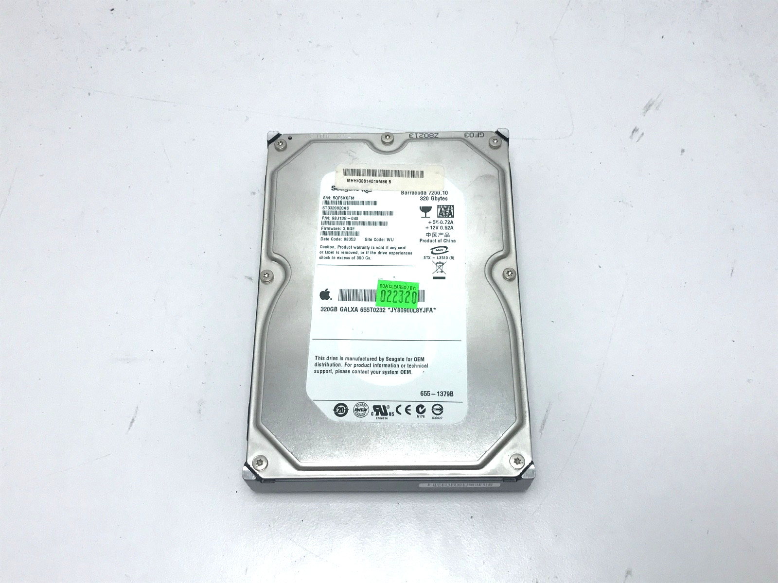 Seagate BarraCuda Apple Mac 320GB 7200RPM 3.5" SATA HDD (ST3320820AS)