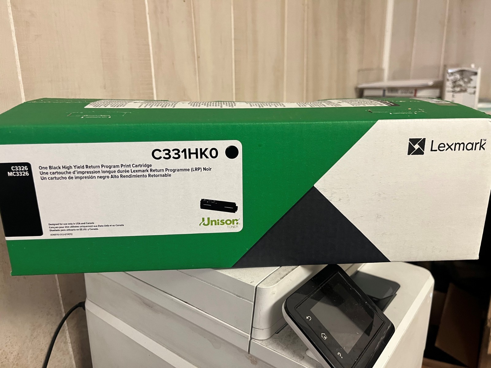 Genuine Lexmark C331HK0 Black High Yield Print C3326 MC3326 OPEN BOX  SEALED BAG