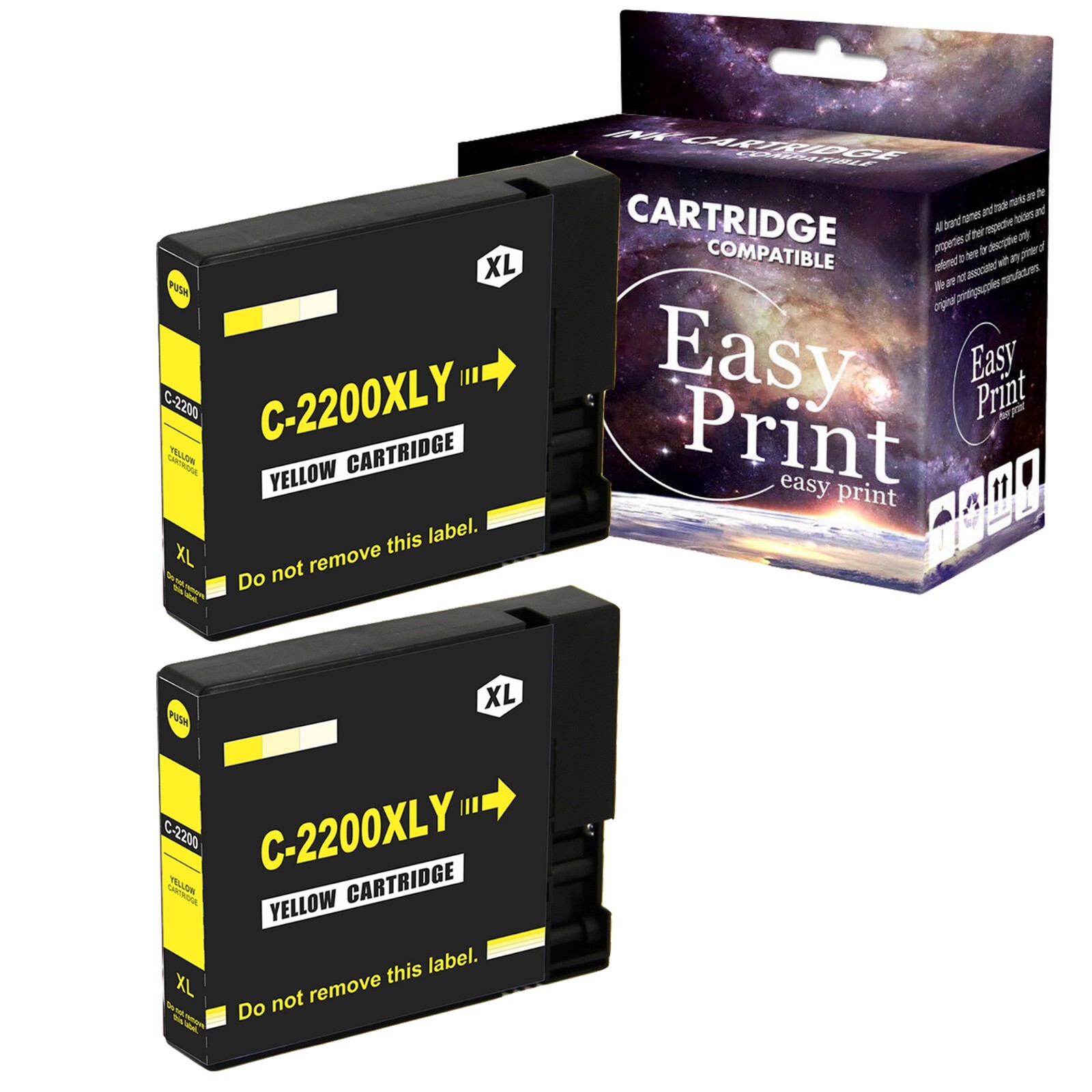 2PK PGI 2200 Yellow Ink Cartridge for Canon Maxify MB5420 iB4020 iB4120 Printer