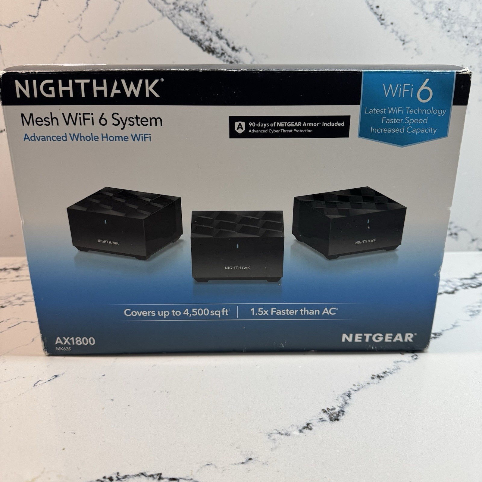 NETGEAR Nighthawk AX1800 MK63S-100NAS Black Home Mesh WiFi 6 System