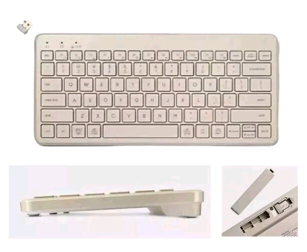 heyday Bluetooth Wireless Keyboard Stone White Compact Portable Lightweight Slim