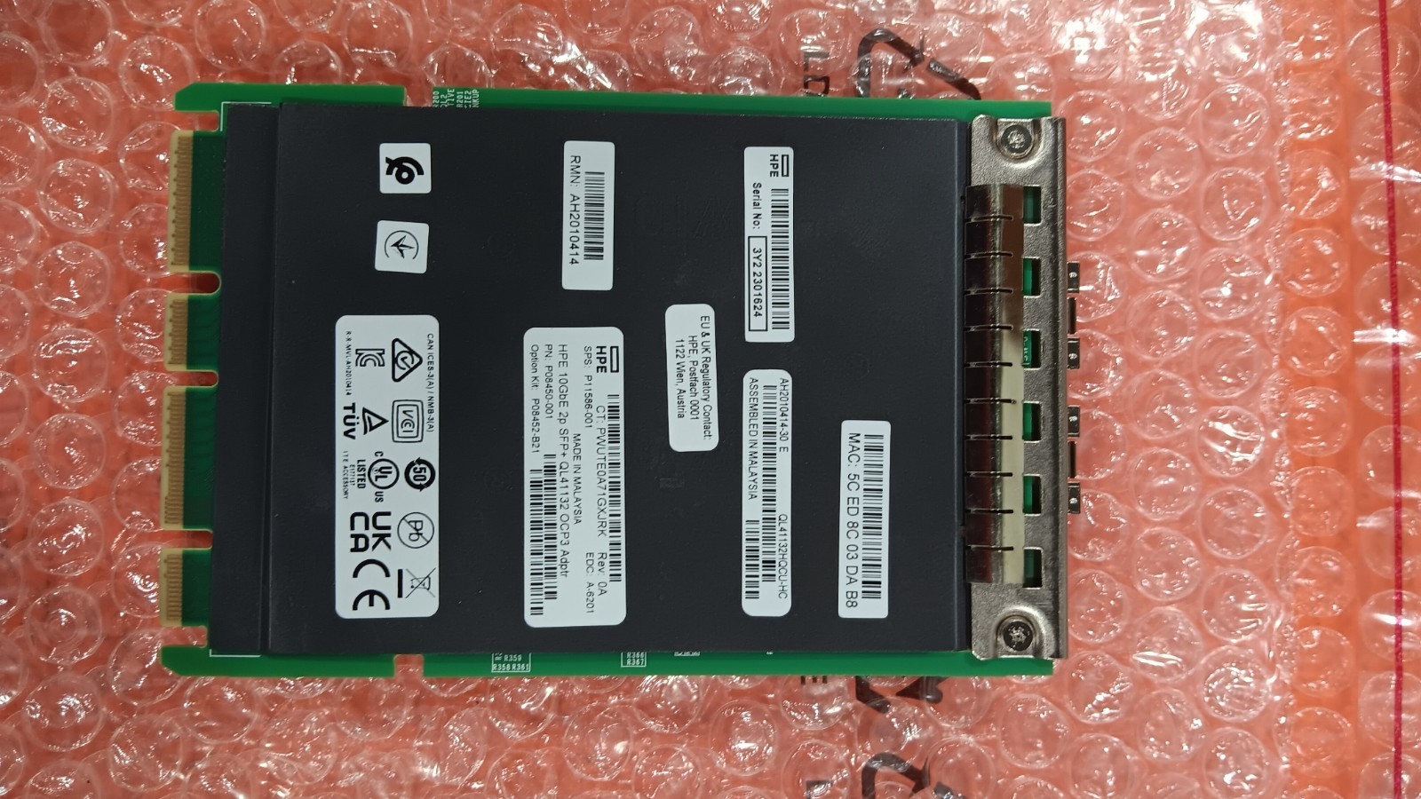 HPE Marvell 10GbE 2P SFP+ QL41132 OCP3 Network Adapter NIC 2 Port 10GE 10Gb