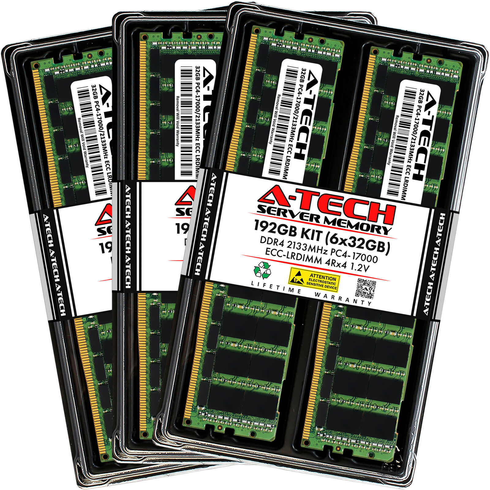 A-Tech 192GB 6x 32GB 4Rx4 PC4-17000L DDR4 2133 MHz ECC LRDIMM Server Memory RAM