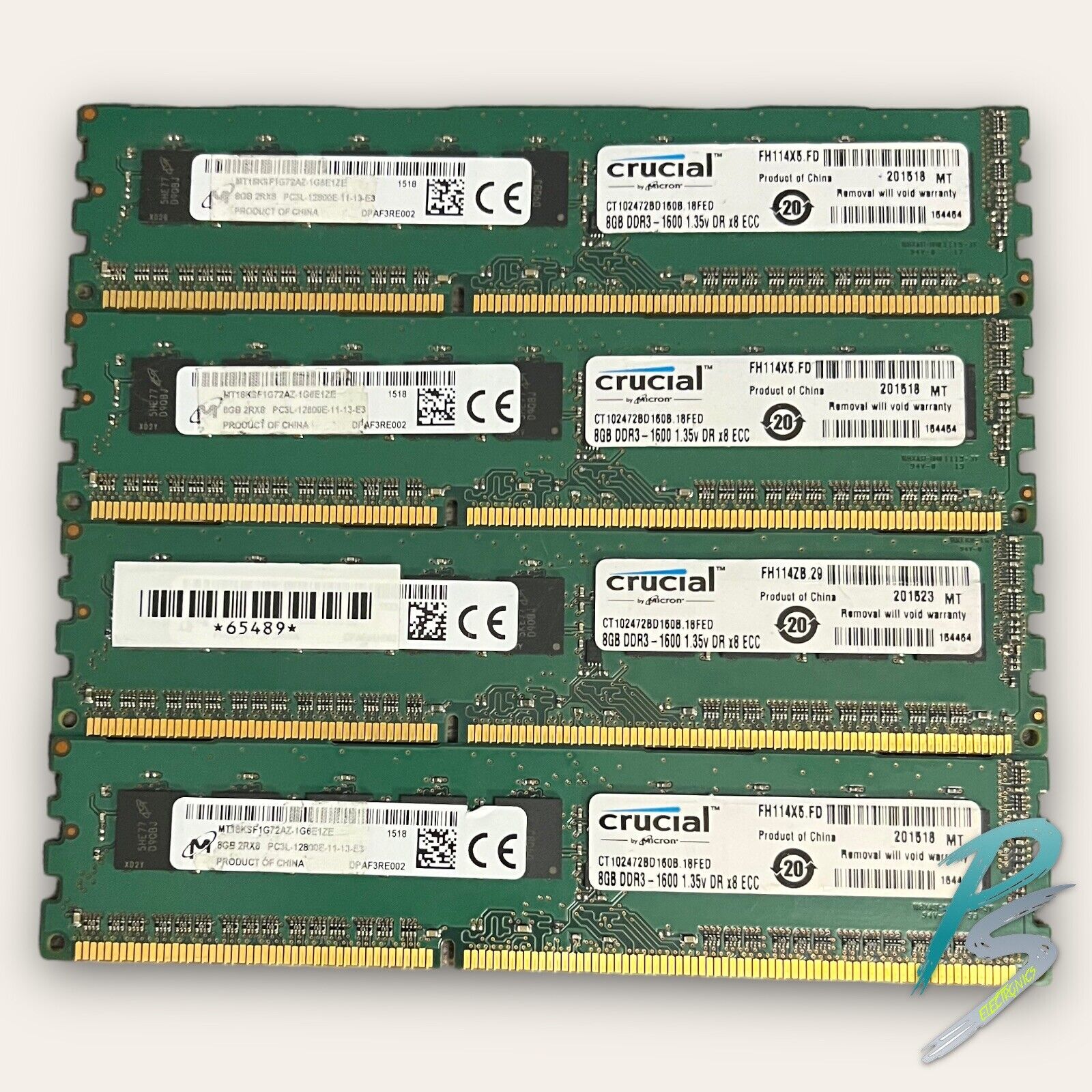 Crucial Micron 32GB (4x8GB) PC3L-12800E ECC UDIMM DDR3  Server Memory RAM