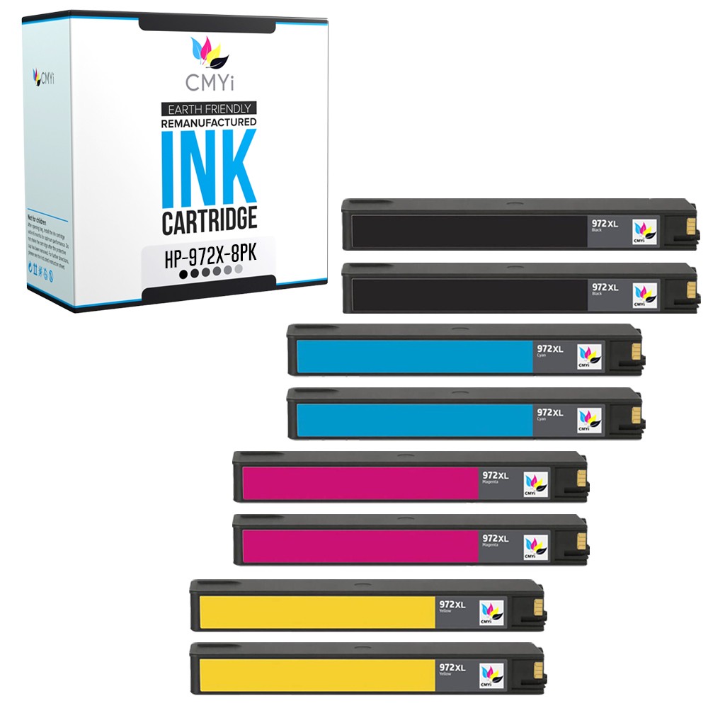 8PK Compatible CMYi 972X Printer Cartridges for HP PageWide Pro 477dn Pro 552dw